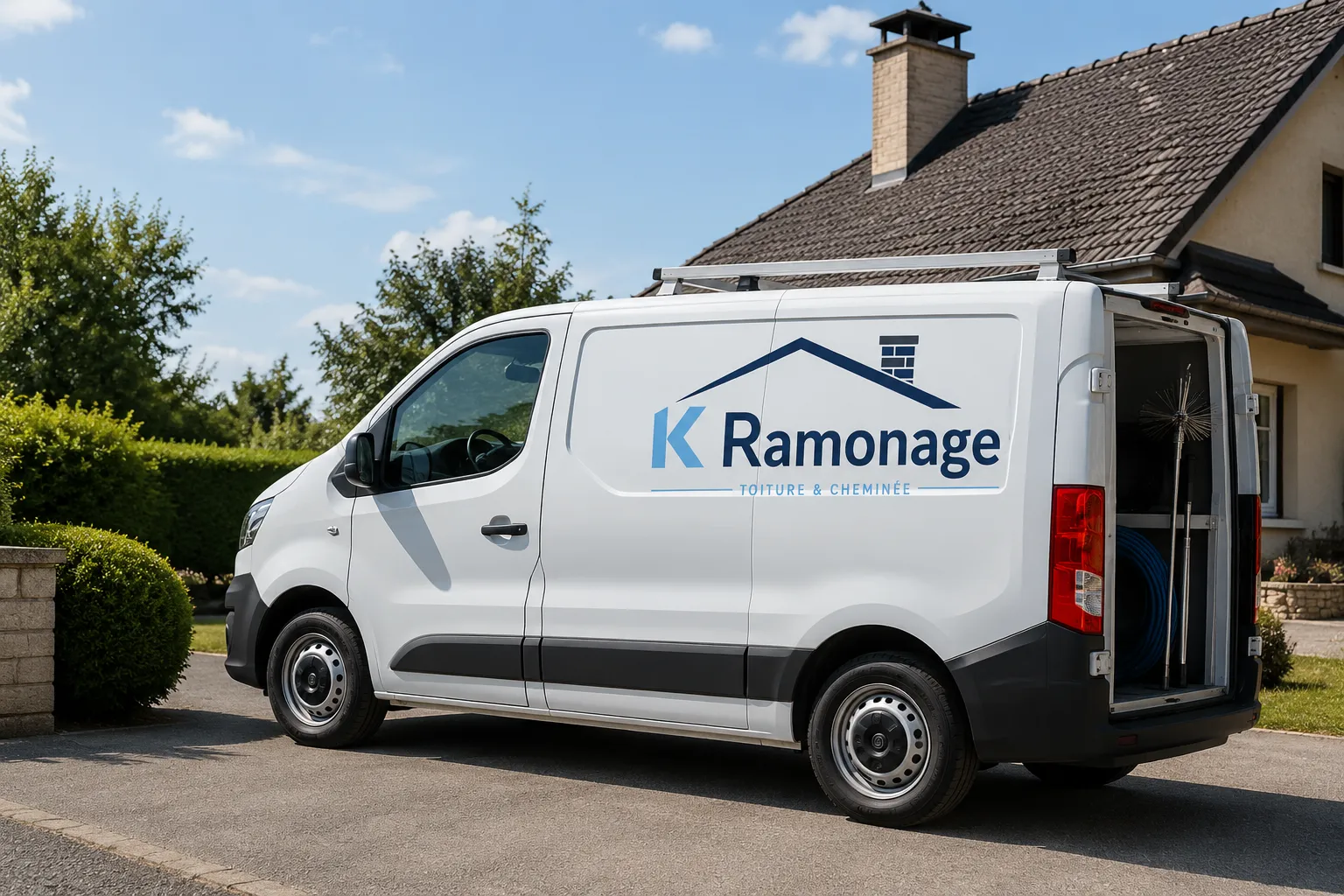 Camion K Ramonage pour une intervention de ramonage en Corrèze